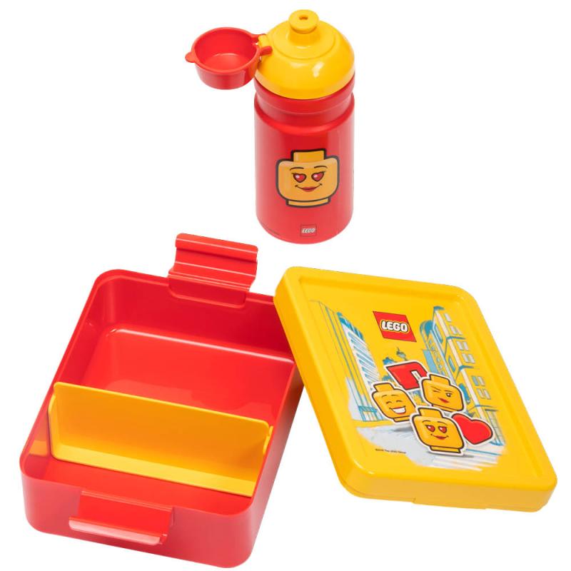 LEGO® Lunsjsett ikonisk jente rød/gul