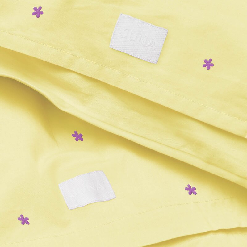 Juna Daisy sengetøy baby 70x100 cm gul
