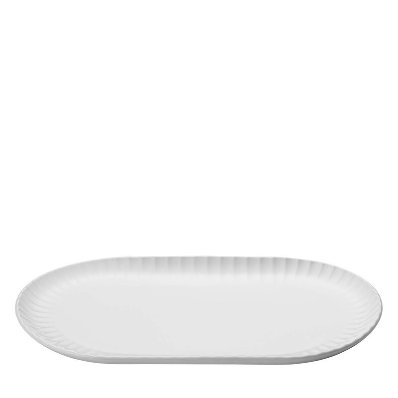 Georg Jensen Bernadotte coupe serveringsfat 38x23 cm hvit