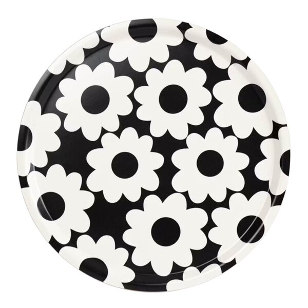 Rotor Design Flora serveringsbrett 38x38 cm svart/hvit
