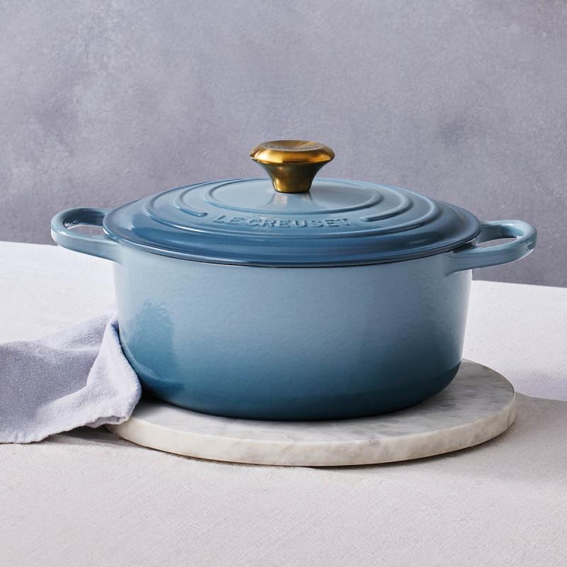 Le Creuset Signature rund gryte 4,2L chambray/gull