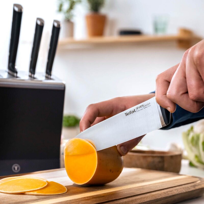 Tefal EverSharp Pro knivsett 5 deler m/knivblokk mørk blå