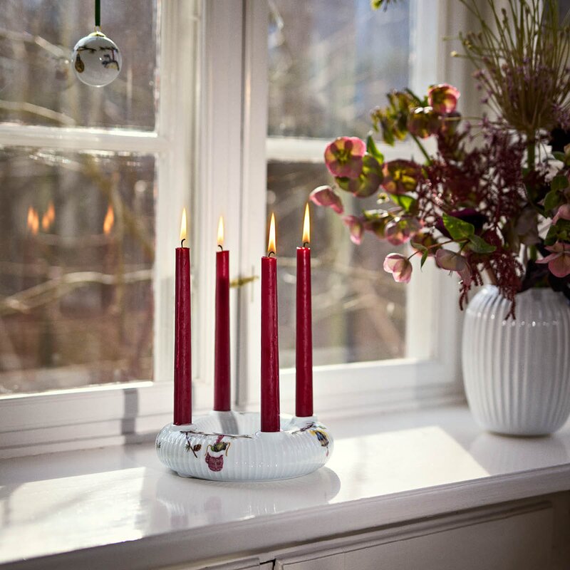 Kähler Hammershøi Christmas adventsstake 21,5 cm hvit m/dekor