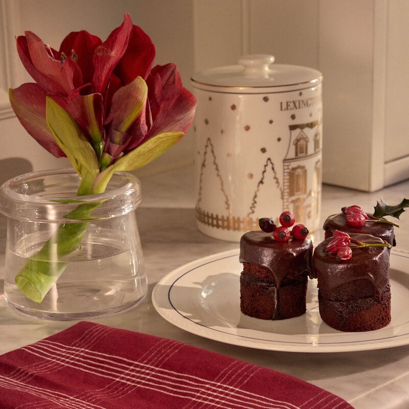 Lexington House kakeboks med lokk 13x18 cm hvit/gull