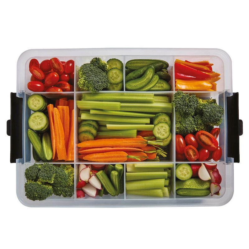 Farberware Snacklebox med 11 rom og bambusbrett 30x40,5 cm bambus