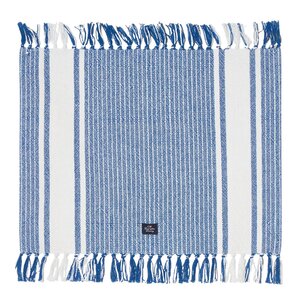 Lexington Bordbrikke 40x50 cm med frynser stripet hvit/blå