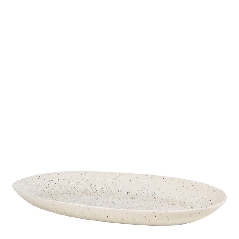 Broste Copenhagen Nordic Vanilla ovalt fat 17x30 cm kremhvit