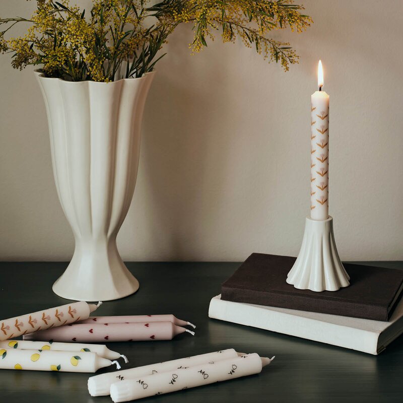 Broste Copenhagen Amor kronelys hjerter 19 cm 2 stk soft pink/red