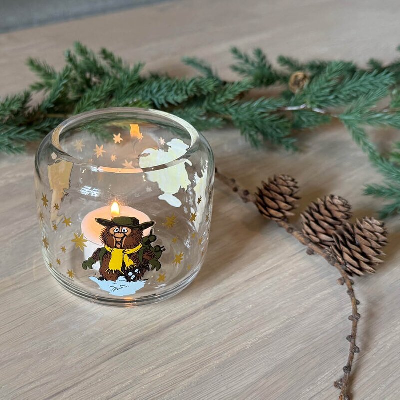 Flåklypa Ludvig og Solan telysholder 9 cm samtalen