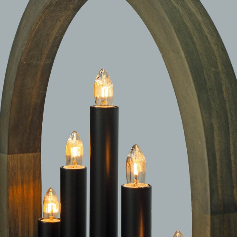 Aneta Lighting Oslo adventsstake 49 cm gråbeis/svart