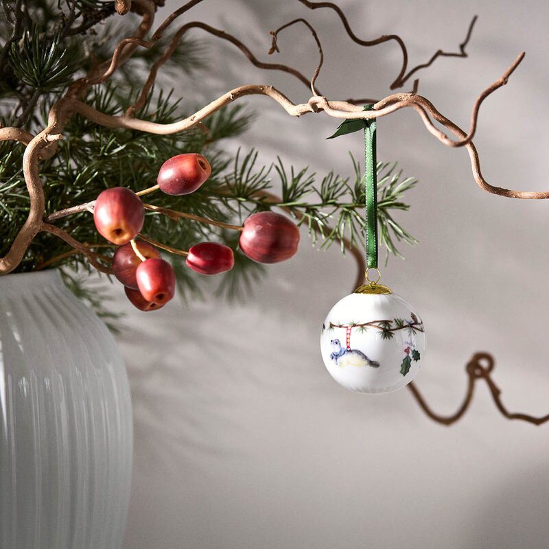 Kähler Hammershøi Christmas kule 2026 6 cm hvit m/dekor