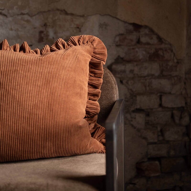 Fondaco Owen putetrekk m/volang 50x50 cm rust