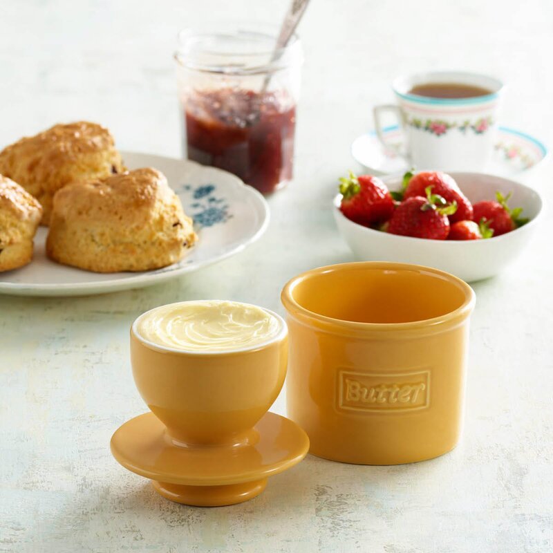 Butter Bell Crock Retro Café smørklokke gul
