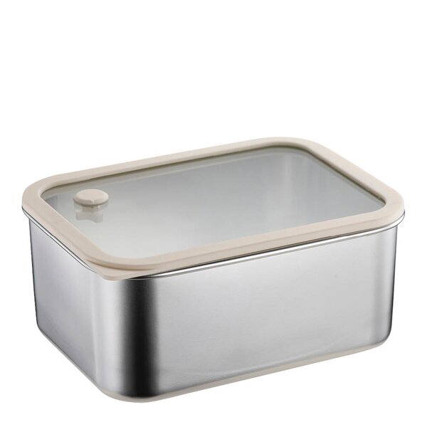 Modern House Smart Seal oppbevaringsboks 1,1L stål/beige
