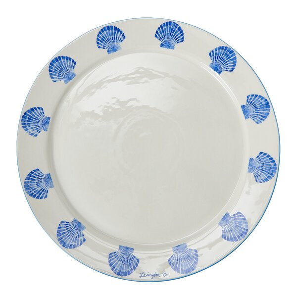 Lexington Shell stoneware fat 40 cm hvit/blå
