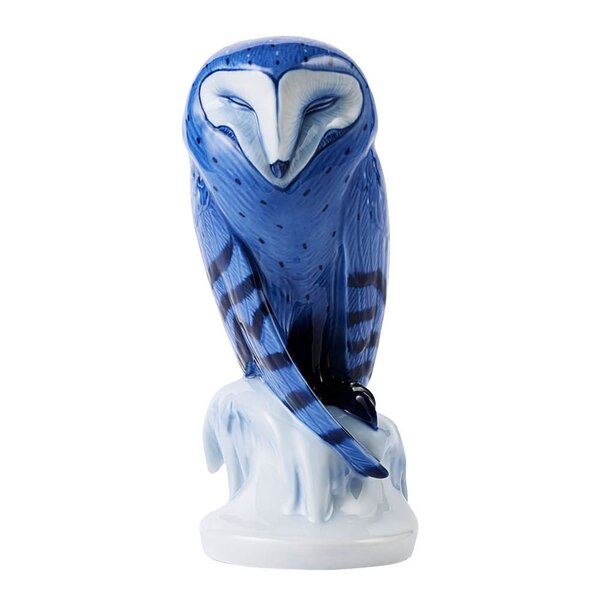 Royal Copenhagen Figurines ugle figur 22 cm blå/hvit