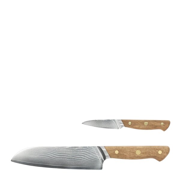 Pillivuyt Gourmet Douron knivsett 4 deler damaskusstål/eik