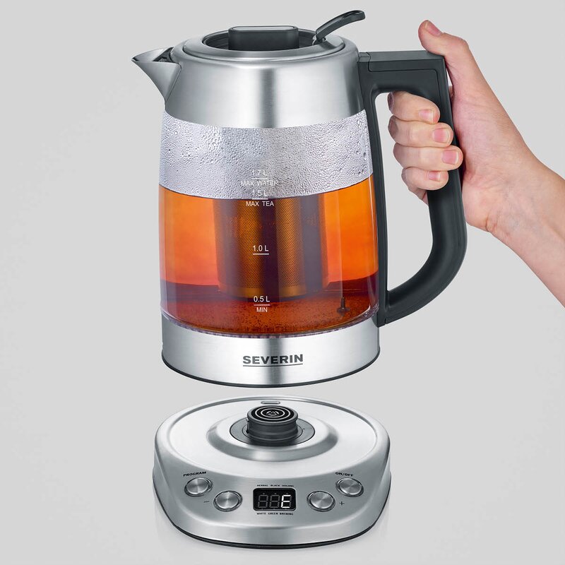 Severin Deluxe vannkoker WK3480 1,7L 3000W svart/sølv