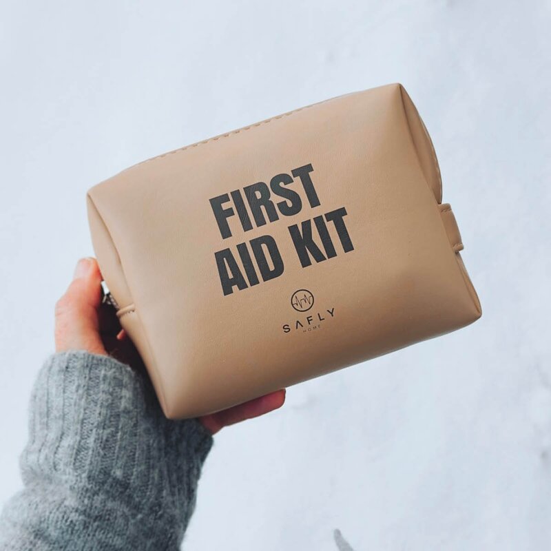 Safly Førstehjelpsskrin To-Go 14x4,5x11 cm sand