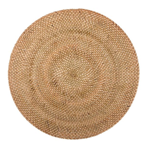 Ziczac Rattan dekkebrikke D36 cm rund beige