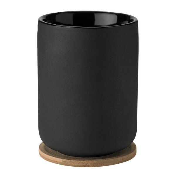 Stelton Theo termokopp med trebrikke 25 cl svart