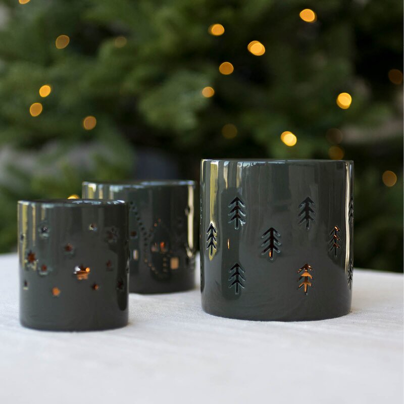 Sögne Home Telysholder medium 8 cm juleby grønn