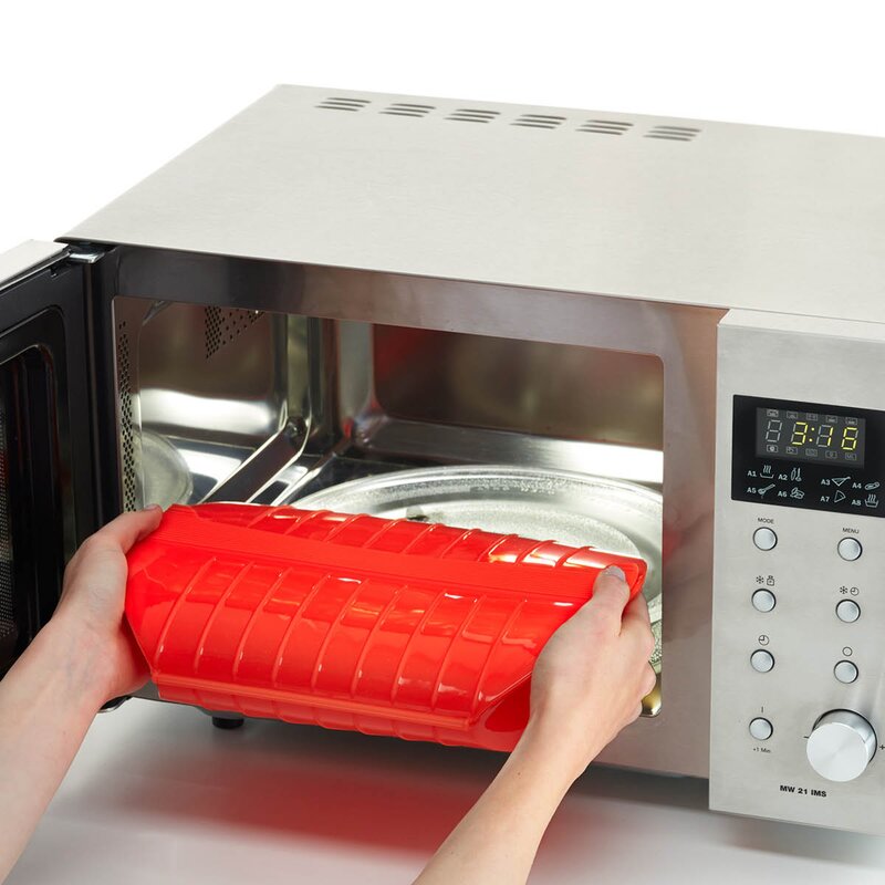 Lékué Dampkoker for mikrobølgeovn 3–4 porsjoner rød