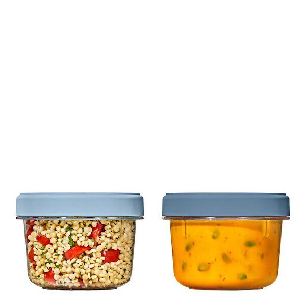 Oxo Twist & Stack oppbevaringsboks 59,2 cl 2 stk klar/blå