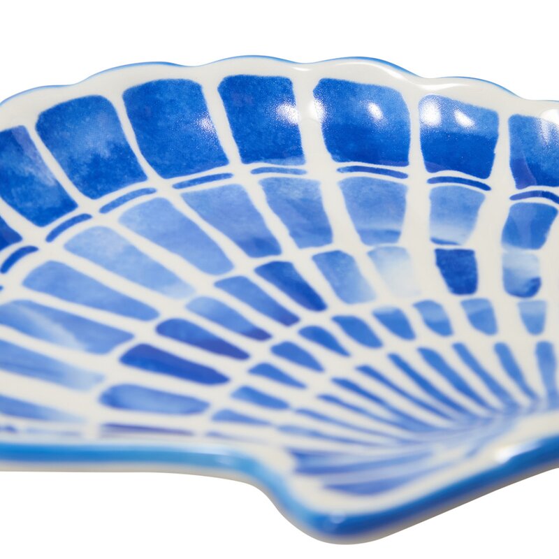 Lexington Shell stoneware serveringsfat 15x17 cm hvit/blå