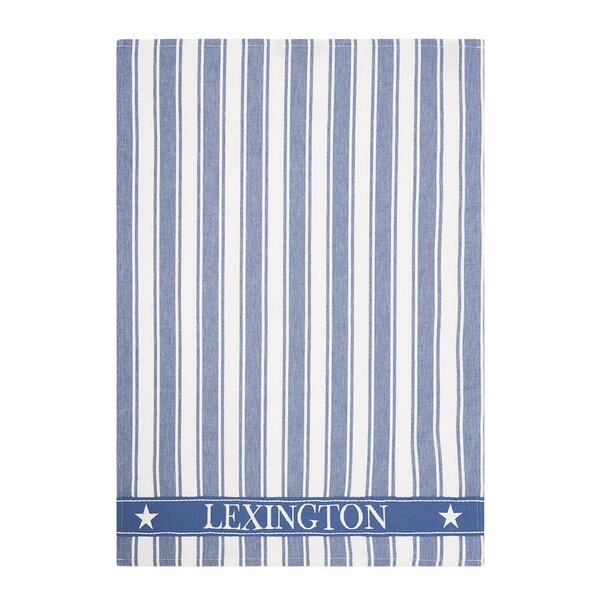Lexington Icons stripet kjøkkenhåndkle m/vaffelstruktur 50x70 cm blå/hvit