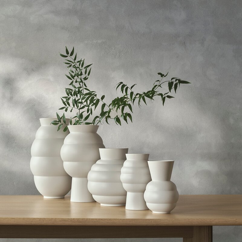 Knabstrup Keramik Tortus Archie No.5 vase 41,5 cm hvit