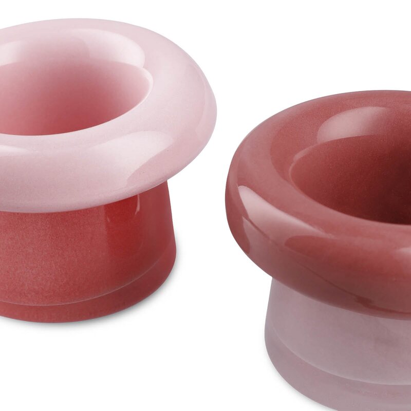 Holmegaard Soma telyslykt 7,5 cm 2 stk rose/terracotta