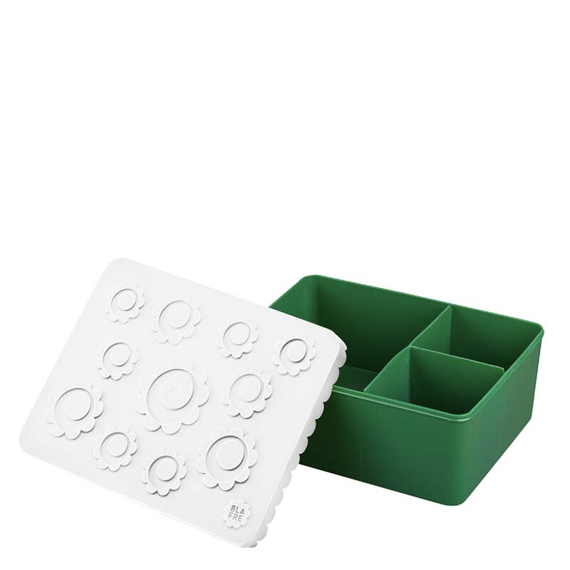 Blafre Matboks i plast treroms 7x14x19 cm Blomst hvit/mørk grønn