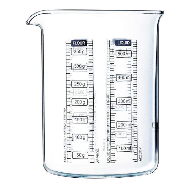 Pyrex Kitchen Lab målebeger 0,5L klar/svart