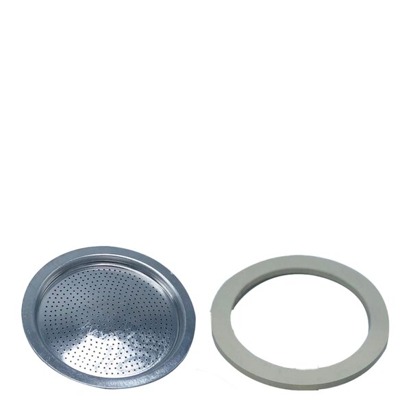 0800039, Filterholder og pakningssett, Bialetti Moka Express, Sølv, Hvit, Aluminium, Gummi