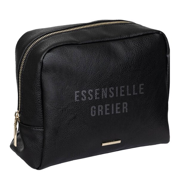 Pictureit Toalettmappe essensielle greier 24x20x10 cm svart