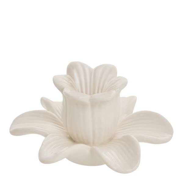 Lene Bjerre Deanne lysestake blomst 5,6 cm offwhite