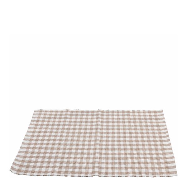 Sögne Home Bordbrikke 48x33 cm ruter beige/hvit