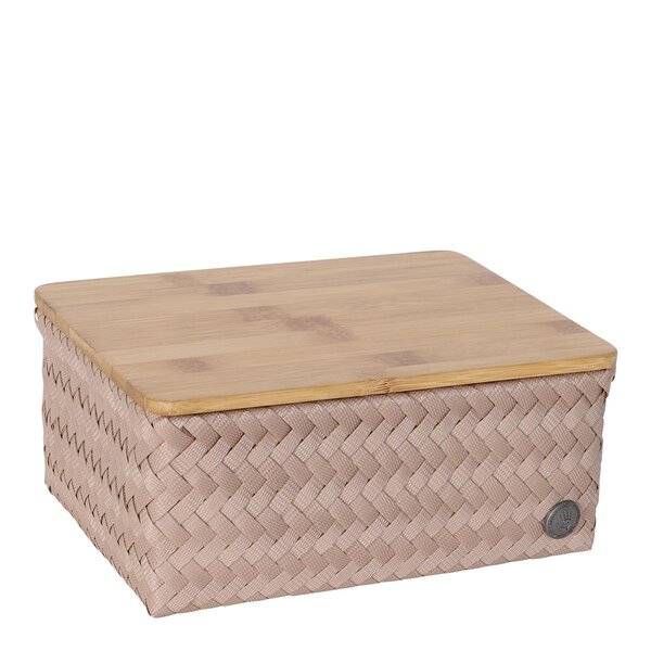 Handed By Top Fit Medium høy oppbevaringskurv m/lokk 24x18x11 cm caffè latte