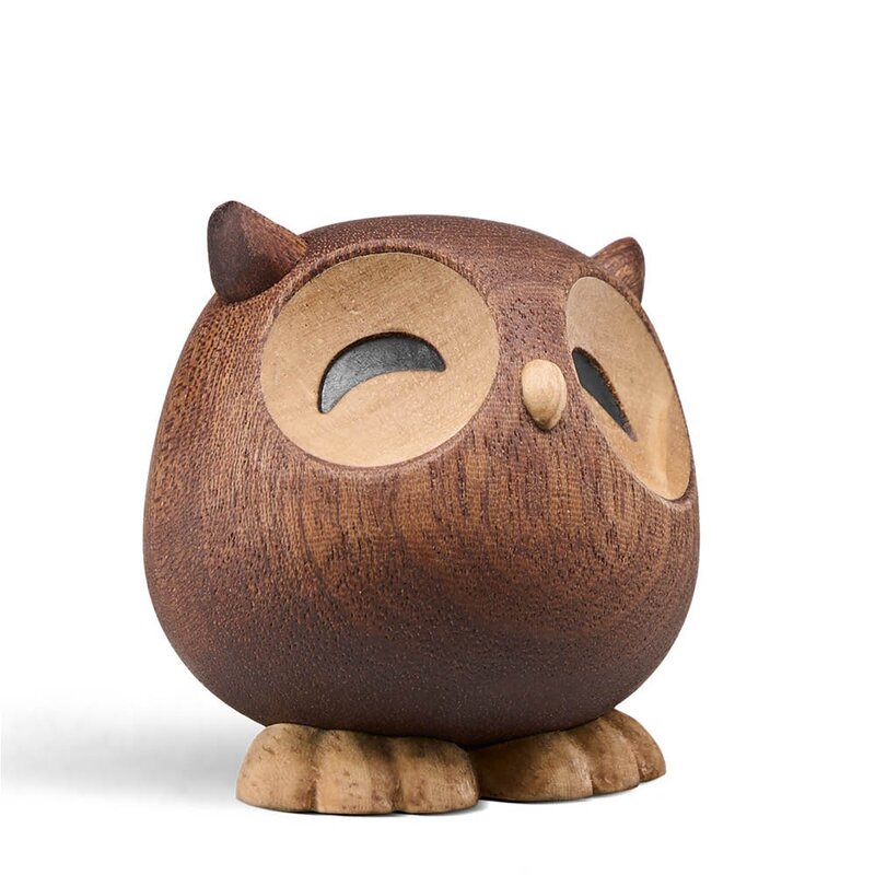 FableWood Sofia ugle trefigur 5 cm gummitre/sapele