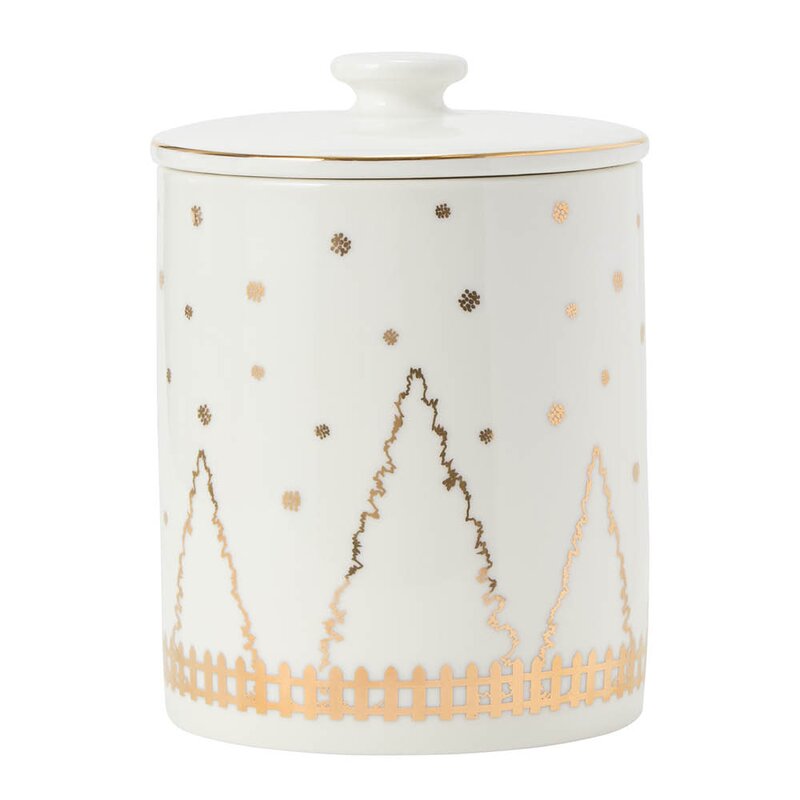 Lexington House kakeboks med lokk 13x18 cm hvit/gull