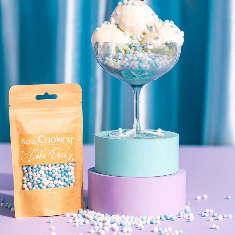 ScrapCooking Kakestrø 55 g blå/hvit