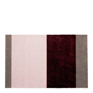 Tica Copenhagen Stripes horisontal gulvmatte 90x60 cm bordeaux/rose/sand