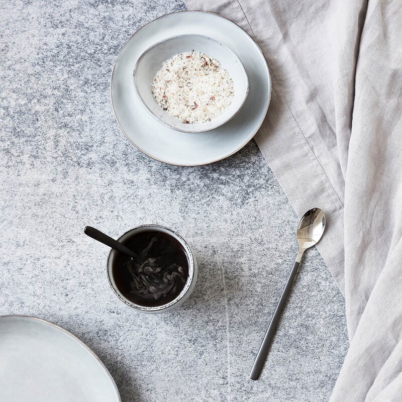 House Doctor Lang skje 19,5 cm 4 stk svart/sølv