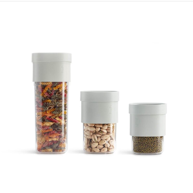 Lékué Flip Storage sett oppbevaringsbokser 3 deler + innsats grønn