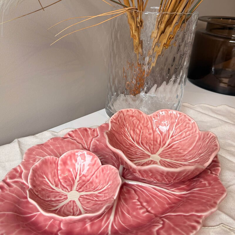 Bordallo Pinheiro Cabbage skål 17,5 cm 50 cl rosa