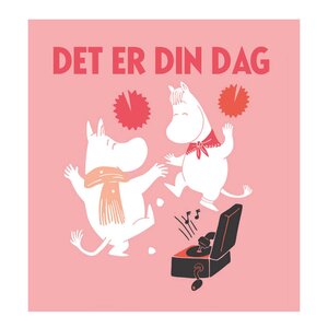 Moomin Mummi kort dobbelt 7,5x7,5 cm Det er din dag rosa/hvit