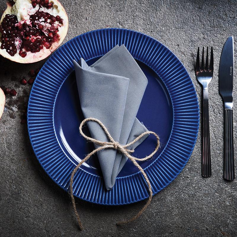 Aida Groovy stentøy middagstallerken 27 cm blå