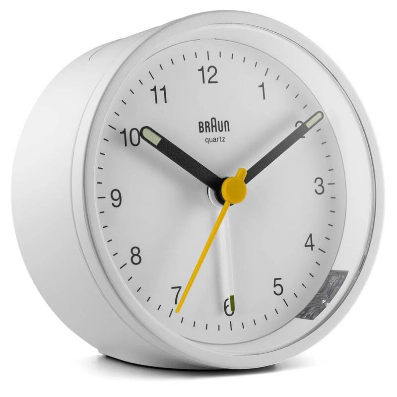 Braun Vekkerklokke analog 7,5 cm hvit