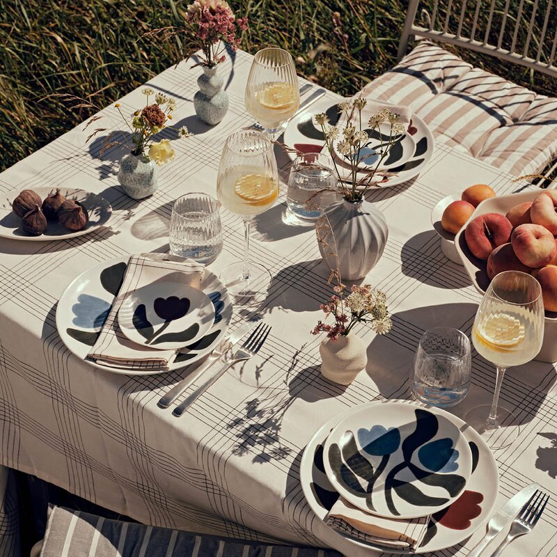 Broste Copenhagen Dora tallerken 15 cm Mocha Bisque/Agave Green